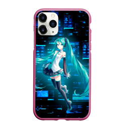 Чехол для iPhone 11 Pro Max матовый Miku в матрице