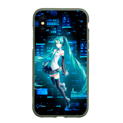 Чехол для iPhone XS Max матовый Miku в матрице