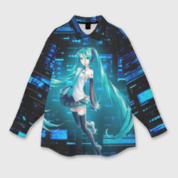 Женская рубашка oversize 3D Miku в матрице