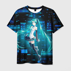 Мужская футболка 3D Miku в матрице