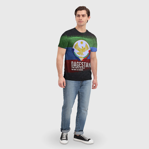 Мужская футболка 3D с принтом Дагестан - Кавказ Сила, вид сбоку #3