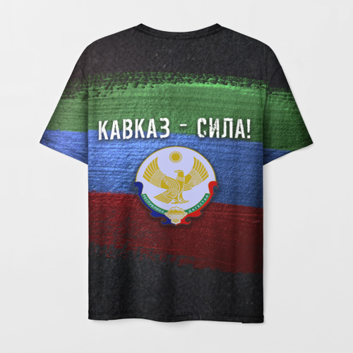 Мужская футболка 3D с принтом Дагестан - Кавказ Сила, вид сзади #1