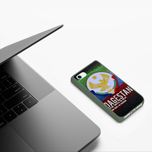 Чехол для iPhone 5/5S матовый Дагестан - Кавказ Сила, цвет темно-зеленый - фото 5