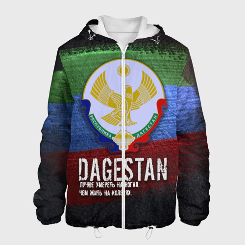 Мужская куртка 3D с принтом Дагестан - Кавказ Сила, вид спереди #2