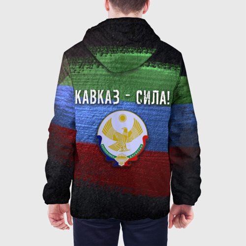 Мужская куртка 3D с принтом Дагестан - Кавказ Сила, вид сзади #2