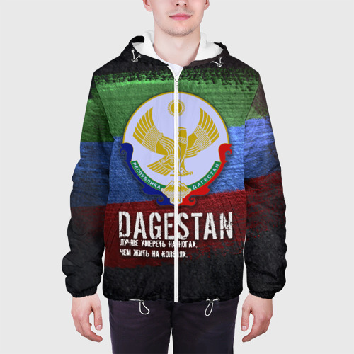 Мужская куртка 3D с принтом Дагестан - Кавказ Сила, вид сбоку #3