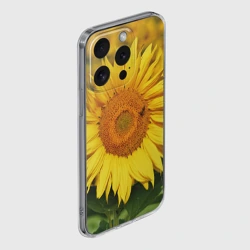 Чехол для iPhone 15 Pro Max силиконовый с защитой камеры Подсолнух - фото 2
