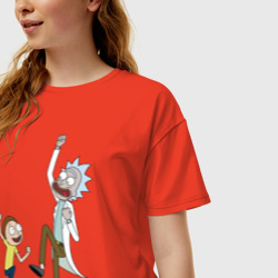 Женская футболка хлопок Oversize Рик и Морти - фото 2