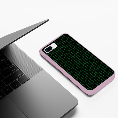 Чехол для iPhone 7Plus/8 Plus матовый Бинарный код, цвет розовый - фото 5