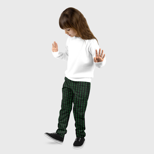 Детские брюки 3D с принтом Бинарный код, фото на моделе #1