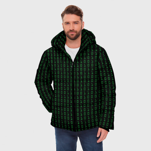 Мужская зимняя куртка 3D Бинарный код, цвет светло-серый - фото 3
