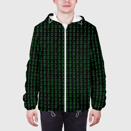 Мужская куртка 3D Бинарный код, цвет 3D печать - фото 4