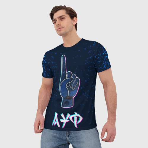 Мужская футболка 3D АУФ Космический, цвет 3D печать - фото 3