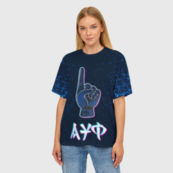 Женская футболка oversize 3D АУФ Космический - фото 2