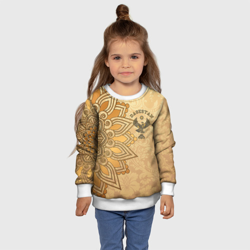 Детский свитшот 3D с принтом Дагестан в золоте, фото #4