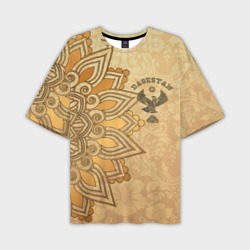 Мужская футболка oversize 3D Дагестан в золоте