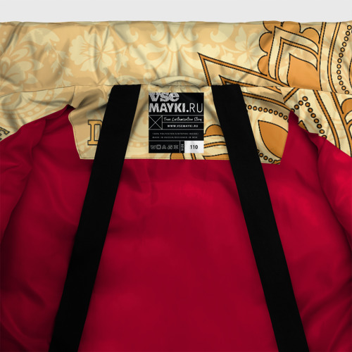Зимняя куртка для девочек 3D Дагестан в золоте, цвет красный - фото 7