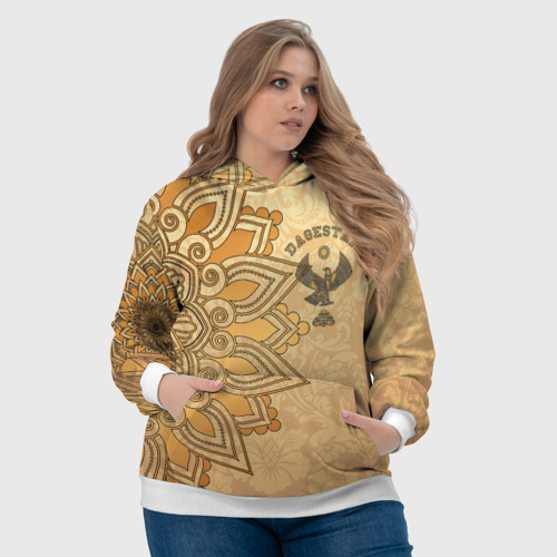 Женская толстовка 3D Дагестан в золоте, цвет 3D печать - фото 6