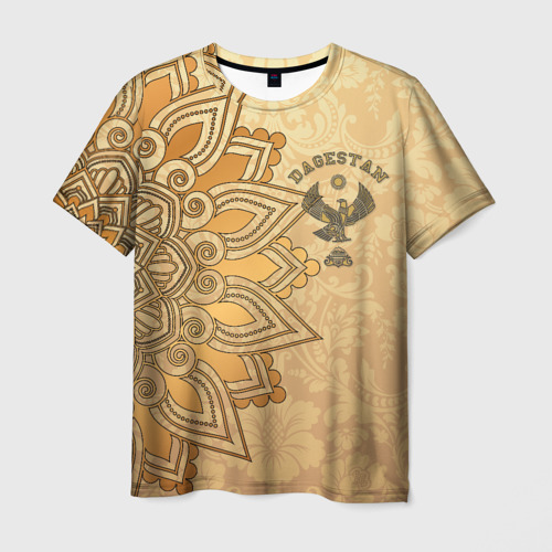 Мужская футболка 3D Дагестан в золоте, цвет 3D печать