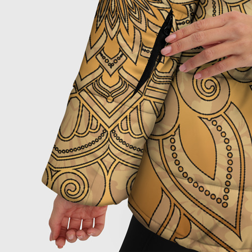 Женская зимняя куртка Oversize Дагестан в золоте, цвет черный - фото 6