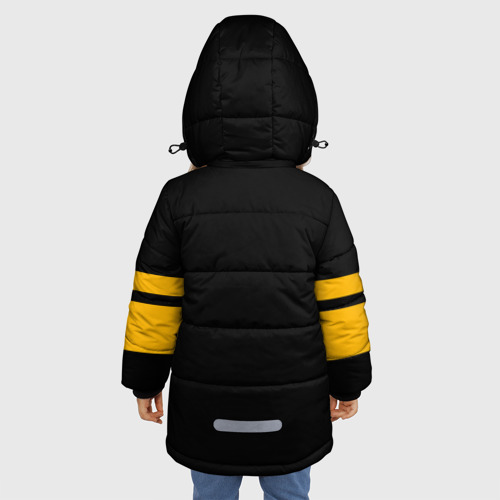 Зимняя куртка для девочек 3D с принтом Boston Bruins NHL, вид сзади #2