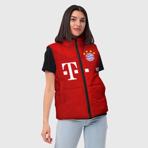 Женский жилет утепленный 3D с принтом FC Bayern Munchen, фото на моделе #1