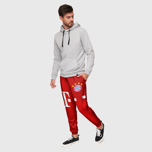 Мужские брюки 3D с принтом FC Bayern Munchen, фото на моделе #1