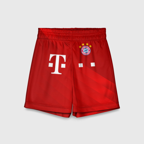 Детские спортивные шорты с принтом FC Bayern Munchen, вид спереди №1