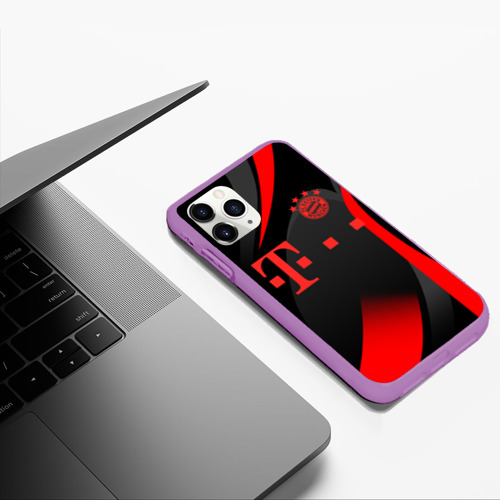 Чехол для iPhone 11 Pro Max матовый FC Bayern Munchen, цвет фиолетовый - фото 5