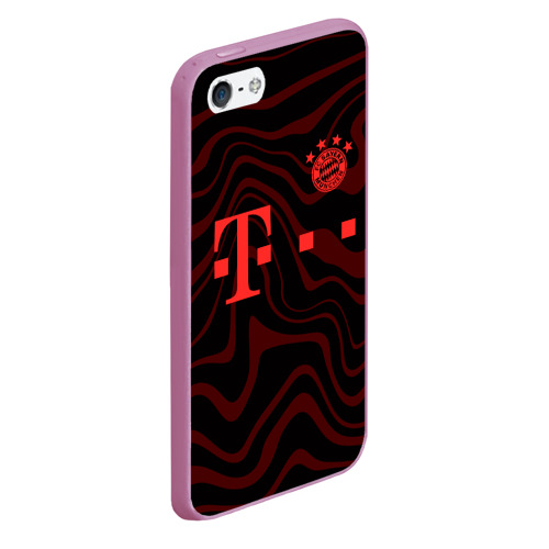 Чехол для iPhone 5/5S матовый FC Bayern Munchen 20/21, цвет розовый - фото 3