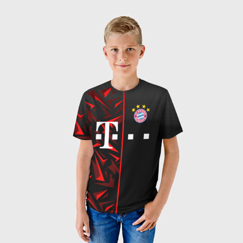 Детская футболка 3D с принтом FC Bayern Munchen Форма, фото на моделе #1