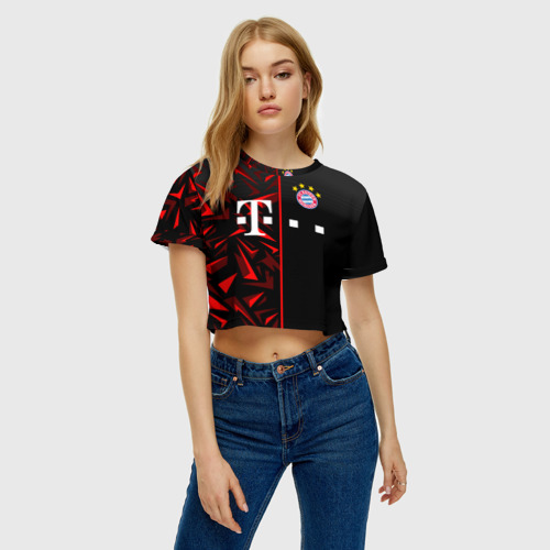 Женская футболка Crop-top 3D FC Bayern Munchen Форма, цвет 3D печать - фото 4