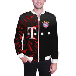 Бомбер с принтом FC Bayern Munchen Форма для мужчины, вид на модели спереди №2. Цвет основы: белый