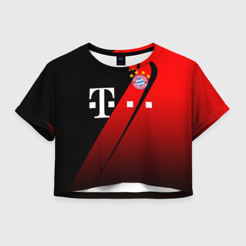 Женская футболка Crop-top 3D FC Bayern Munchen Форма, цвет 3D печать