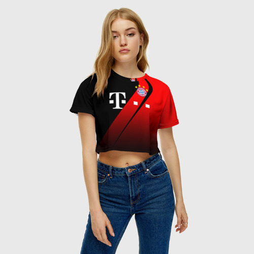 Женская футболка Crop-top 3D FC Bayern Munchen Форма, цвет 3D печать - фото 3