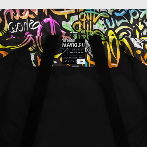 Зимняя куртка для мальчиков 3D Уличные граффити, цвет черный - фото 7