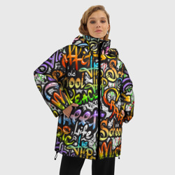 Женская зимняя куртка Oversize Уличные граффити - фото 2