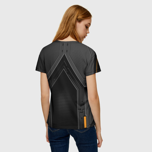 Женская футболка 3D с принтом Броня робота, вид сзади #2