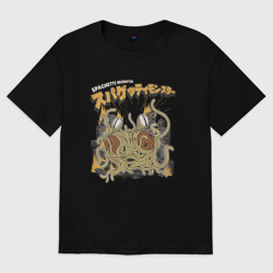 Женская футболка хлопок Oversize Макаронный монстр