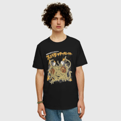 Мужская футболка хлопок Oversize Макаронный монстр - фото 2