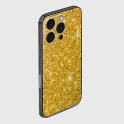 Чехол для iPhone 16 Pro силиконовый с защитой камеры Золотой блеск - фото 2