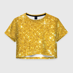 Женская футболка Crop-top 3D Золотой блеск