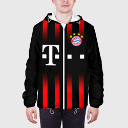 Куртка с принтом FC Bayern Munchen для женщины, вид на модели спереди №3. Цвет основы: белый