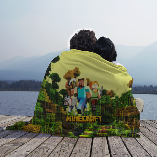 Плед 3D Minecraft Майнкрафт, цвет 3D (велсофт) - фото 3
