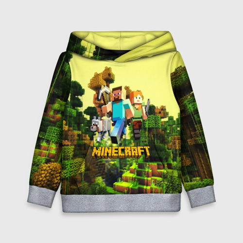 Детская толстовка 3D Minecraft Майнкрафт, цвет меланж