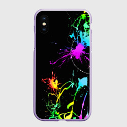 Чехол для iPhone XS Max матовый Неоновые краски