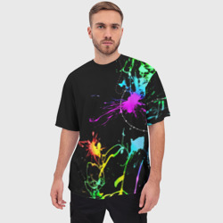 Мужская футболка oversize 3D Неоновые краски - фото 2
