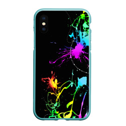 Чехол для iPhone XS Max матовый Неоновые краски