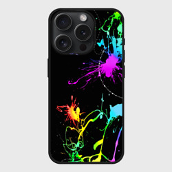 Чехол силиконовый для Apple iPhone 15 Pro матовый Неоновые краски