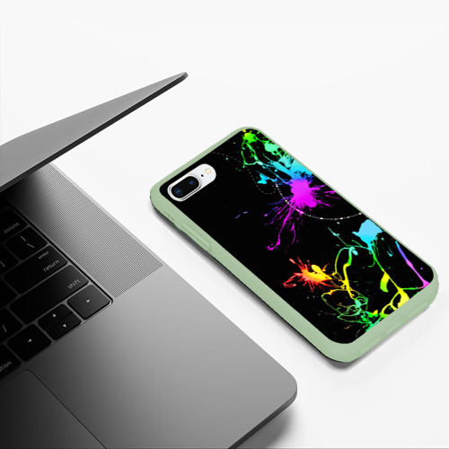 Чехол для iPhone 7Plus/8 Plus матовый Неоновые краски, цвет салатовый - фото 5